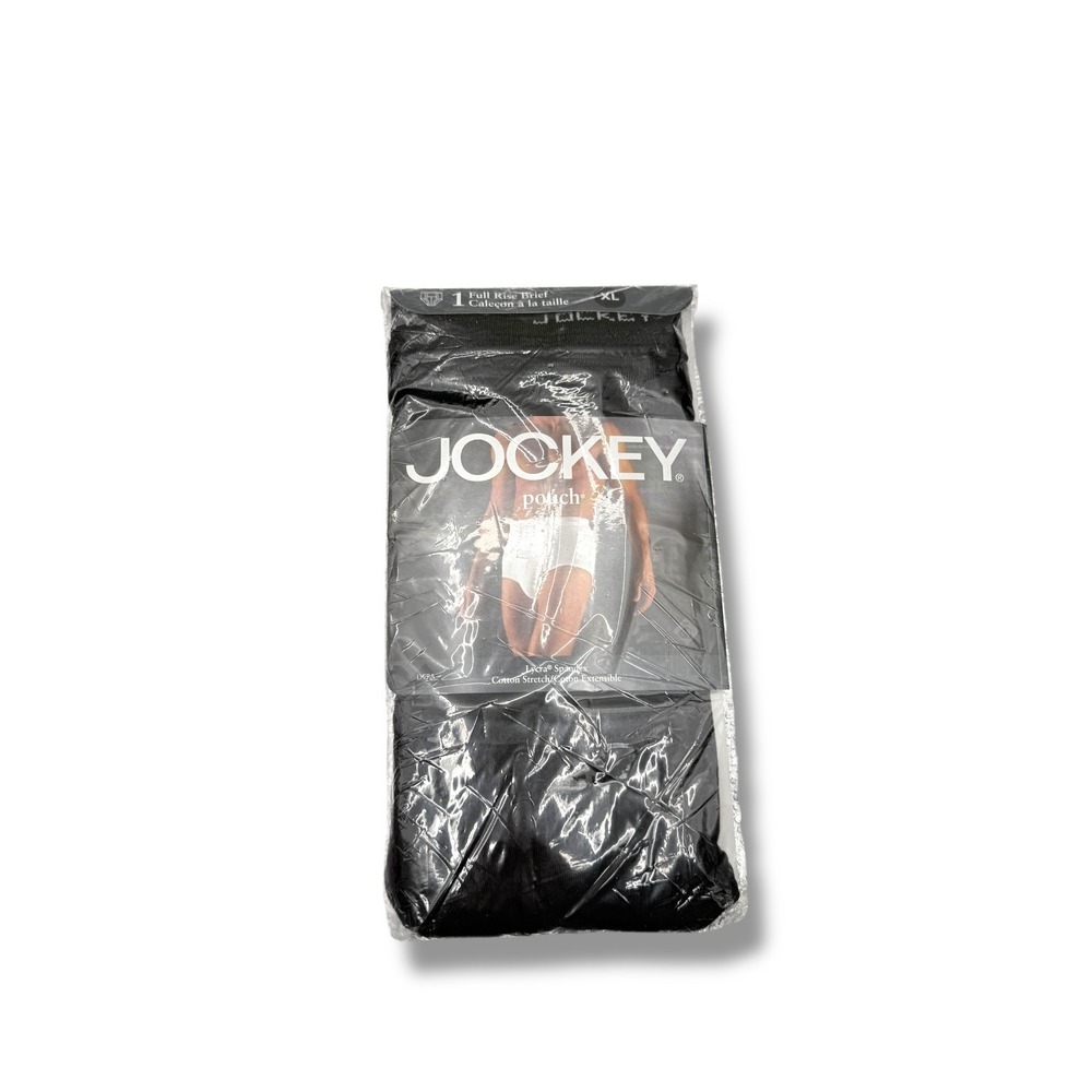 Jockey NWT 1999 Pouch Full Rise Brief Men's Extra Large Black Cotton Stretch